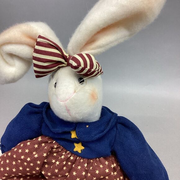 VTG Artisan Flair Miss Elle’s Patriotic Dress Plush Rabbit - 16.5” - Picture 3 of 14